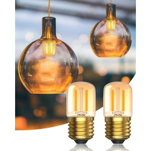Kalanka-Lot De 2 Ampoules Led E27 2 W, Ambre Vintage, Ampoule Edison E27 Blanc Chaud 2700 K, Remplace Les Ampoules 20 W, Veilleuse Pour Chambre &Agrave; Coucher, Caf&eacute;, Bar, Intensit&eacute; Non Variable - Neuf