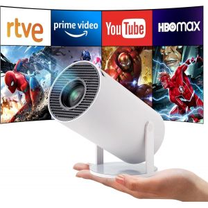 ChenQuanSarl-Mini Projecteur, Videoprojecteur Portable, 4K/200 Ansi Auto Keystone Projecteur Avec Wifi 6, Bt 5.0, Jusqu'À 130 Pouces, Retournement À 180 Degrés, Système D'Exploitation Android 11.0 In - Neuf