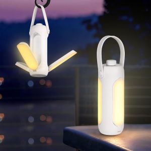 Lanterne De Camping Led 10 000 Mah, Multifonction, Rechargeable Et Déformable, 800 Lumens, 3 Modes D'éclairage, Pour Tentes, Pêche, Randonnée, Urgence (Blanche) - Neuf