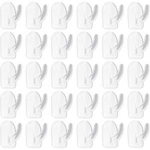 30 Crochets En Plastique Transparents,Auto-Adhésif Sans Forage,Mini,Mignon,Crochet À Cornes Multifonctionnel Créatif,Adapté À La Salle De Bain De La Garde-Robe. - Neuf