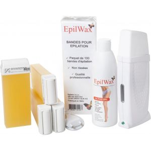 - Kit Chauffe Cire &Eacute;pilation Professionnelle Avec 4 X Recharges Roll On Cire Miel, 100 X Bandes D'&eacute;pilation Et Huile Apr&egrave;s &Eacute;pilation - Gamme Royal Basic - Neuf
