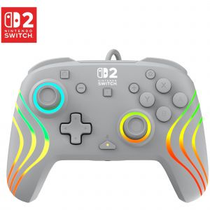 Turtle Beach Afterglow Wave Gris Manette de gaming RGB filaire Sous licence officielle pour Nintendo Switch 2 - Neuf