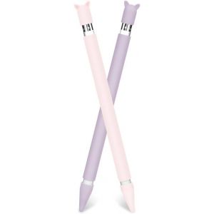 ERYI-2 Pack Étui De Silicone Pour Apple Pencil 1Ère Generation, Coque En Protection Pour Apple Pencil 1, Housse Souple Protection Pour Apple Stylo (Rose+Violet) - Neuf