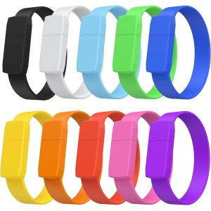 CMJAAGUR-Lot De 10 Clés Usb 2.0 Multicolores Pour Bracelet - 2 Go - Clé Usb 2.0 - Portable Et Abordable - Clé Usb - Clé Usb - Clé Usb - Clé Usb Colorée Pour La Journée Des Enfants[M992] - Neuf