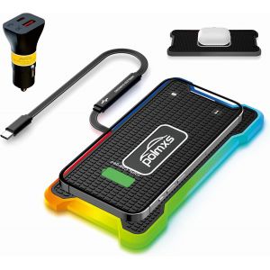 Chargeur Induction Voiture,15W Chargeur De Voiture Sans Fil Rvb Rapide Pour Voiture Compatible Avec Iphone 14 Pro Max/13 Mini/12/Se/11/X/8, Samsung S23/S22/S20, Airpods 3 2 Pro (C&acirc;[CHA8223020] - Neuf