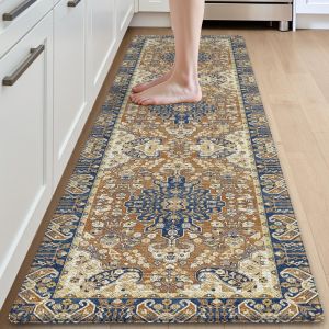 Ulteronixshop-Tapis De Cuisine Antid&eacute;rapant 60 X 220 Cm, Pvc Tapis Cuisine Devant Evier Lavable Et Imperm&eacute;able, R&eacute;sistant &Agrave; L'huile Pour Cuisine, Couloir, Marron Beige - Neuf