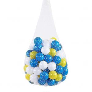 100pcs boules de fosse océaniques réutilisables en plastique souple - blanc,bleu,jaune - Jouets pour enfants - Neuf