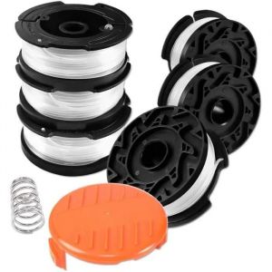 Bobine Fil Coupe Bordure pour Black et Decker Coupe-Bordures, 6 Bobine de Fil Debroussailleuse avec Couvercle de Bobine et Ressort - Neuf