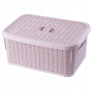 KADAX Panier R&eacute;cipient avec Couvercle Rose Panier 6L - Neuf