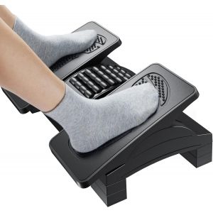 Ulteronixshop-repose-pieds ergonomique r&eacute;glable pour sous le bureau au travail ou aux jeux avec texture de massage et rouleau, repose-pieds pour la maison - Neuf