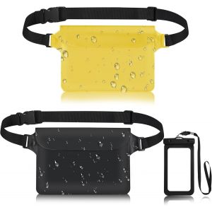 Kalanka-2pcs Sac Étanche Etui Pochette Imperméable Avec Sangle Réglable, Sac Imperméable À Ceinture, Pour Natation, Rafting, Kayak, Canotage, Camping, Protection Téléphone/Argents/Cartes - Neuf
