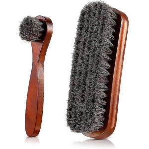 Brosse &Agrave; Chaussures,Brosse &Agrave; Bottes,Kit De Brosses &Agrave; Polir,Ensemble De Brosses De Nettoyage Pour Chaussures En Crin De Cheval Avec Poign&eacute;es En Bois - Neuf