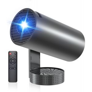 VornixorSarlshop-Vid&eacute;oprojecteur 4K, Mini Projecteur avec WiFi 6 BT5.4, 270&deg; Rotation, Correction Trap&eacute;zo&iuml;dale, Base de Son, Compatibile avec HDMI/USB/PS5, Retroprojecteur Portable pour Chambre, Mais - Neuf