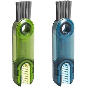 Kalanka-Brosse De Nettoyage Multifonctionnelle 3 En 1, 2 Pcs Brosse De Nettoyage Pour Couvercle De Tasse, Brosse De Nettoyage Pour Bouteilles D'eau, Outils De Nettoyage - Neuf