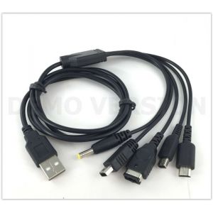 Câble Chargeur Usb 5 En 1 Pour Consoles Nintendo 3ds (Dsi), Gba Sp, Ds Lite, Manette Wii-U Et Sony Psp - Neuf