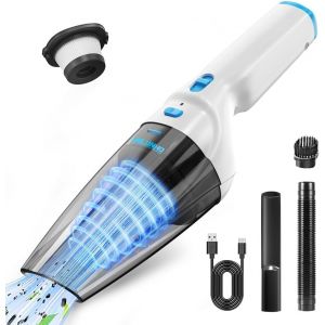 lbgwp60-Aspirateur À Main, 9500Pa Aspirateur Voiture Puissant Sans Fil, 100W Rechargeable Portable Mini Aspirateur Sans Fil, Aspirateur De Voiture Pour Maison Voiture Bureau Canapé (Blue) - Neuf