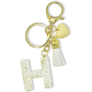 KAL-Porte-Cl&eacute;s En Forme De Coeur, Pendentif De Sac &Agrave; Main Pour Femme Et Fille, Porte-Cl&eacute;s Pour Sac &Agrave; Dos (Lettre V) - Neuf