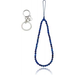 Kal-Dragonnes De Poignet En Pierre Naturelle Pour T&eacute;l&eacute;phone Charms De T&eacute;l&eacute;phone En Pierres Pr&eacute;cieuses De Lapis-Lazuli Corde De Longe Anti-Perte Pour Porte-Cl&eacute;s T&eacute;l&eacute;phone Suspendu - Neuf