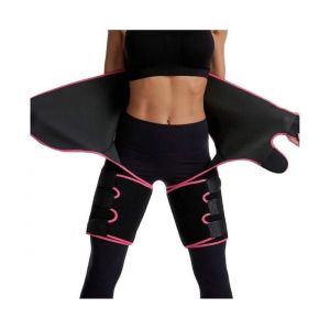 Gaine De Cuisse Et De Taille Haute Performance Pour Femme - Ajustable, Anti-Transpiration, Coupe Confortable, Couleur Rose Rouge - Neuf