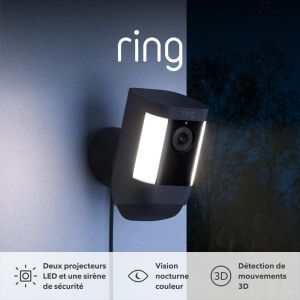 Caméra Spotlight Plus sans fil (Spotlight Cam Plus Battery)| Caméra surveillance extérieure wifi, vidéo HD 1080p, audio bidirectionnel, projecteurs LED | Essai Home gratuit 30 j. - Neuf