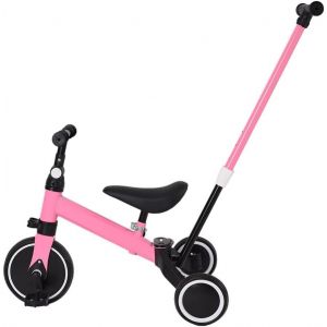 Ksfal-Tricycle Ajustable En Hauteur 2 En 1,Vélo Draisienne Tricycle Pour Enfants De 1-3 Ans Tricycle Pour Bébé,Velo Evolutif Bebe Sûre Et Confortable,Putter Amovible (Rose) - Neuf