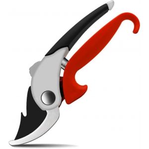 S&eacute;cateur de jardin, mod&egrave;le &agrave; poign&eacute;e requin, lame SK5, avec &eacute;ponge et poign&eacute;es ergonomiques - Neuf