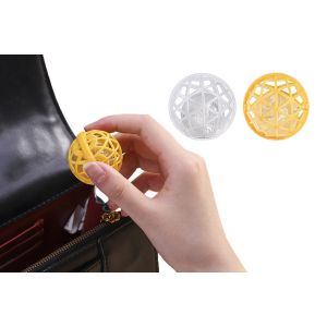 Boules nettoyantes adh&eacute;sives r&eacute;utilisables pour sacs &agrave; main et pochettes - Lot de 2, blanches et jaunes - Neuf