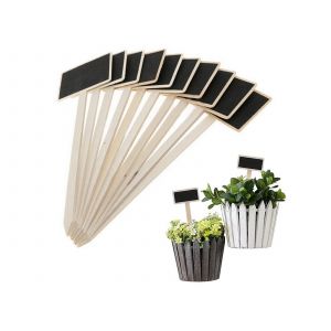 10 mini &eacute;tiquettes en bois ardoise pour plantes, id&eacute;ales pour le jardinage et l'&eacute;tiquetage - Neuf