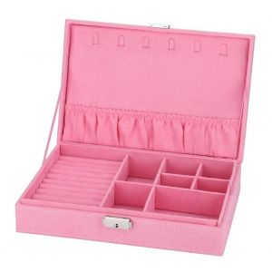 Haute Capacit&eacute; Bijoux Boucles D'oreilles Bagues Bracelet Collier Bo&icirc;te Organisateur Rangement (Rose) - Neuf