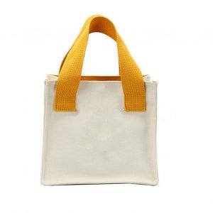 HJLIAN Sac a main grande capacite avec fermeture a ventouse, joli motif, pliable, portable, petit sac a lunch en toile pour un usage quotidien, jaune - Neuf