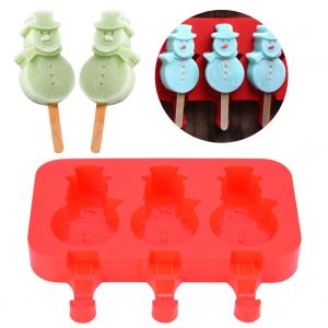 Hjlian Moules En Silicone Avec Couvercle, Moule A Glace A 3 Cavites, Moule A Glace En Silicone Avec 20 Batonnets - Neuf