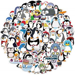 Pingouin Stickers, 100pcs Autocollant Pingouin Animal Mignon, Cartoon Autocollant Enfant, Cool Vinyles Autocollants Esthétiques Pour Bouteilles D'eau Scrapbooks Guitares Bagages - Neuf