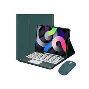 Ensemble Clavier, Souris Et Étui Pour Ipad 10.2 Avec Pavé Tactile - Vert - Neuf