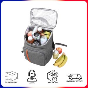 Sac &agrave; dos Isotherme Repas D&eacute;jeuner Imperm&eacute;able Glaci&egrave;re Souple Pique-niques - Neuf