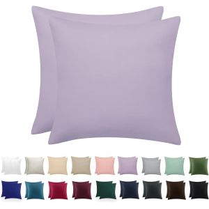 Lot De 2 Taies D'oreiller De 80 X 80 Cm - Lavande - Certifi&eacute; &Ouml;ko-Tex - Housse De Coussin 80 X 80 Cm - Avec Fermeture &Eacute;clair En Microfibre - Lot De 2 Housses De Coussin - Neuf