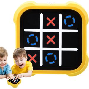 Chenquansarl-Tic Tac Toe Bolt Game - 3 En 1 Smart Games, Portable Puzzle Jeu De Voyage, Jeux De Soci&eacute;t&eacute; 4 Modes De Jeu - Jeux Enfant 4 Ans+, Pour 2 Joueurs (Jaune) - Neuf