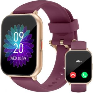 Montre Connect&eacute;e Femme Appel Bluetooth Plusieurs Modes Sportifs Notifications Intelligentes Surveillance du Cycle Menstruel Contr&ocirc;le de la Musique Cadran de Montre Personnalis&eacute; Violet - Neuf