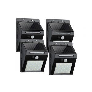 Appliques Murales Solaires &Agrave; 30 Led Avec D&eacute;tecteur De Mouvement - Lot De 4, &Eacute;clairage De S&eacute;curit&eacute; Ext&eacute;rieur, Installation Facile, R&eacute;sistant Aux Intemp&eacute;ries - Neuf