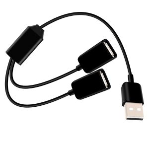 Câble répartiteur USB 2 en 1 USB 2.0 A mâle vers 2 ports USB femelles - Câble d'extension de données - Câble d'extension de données - Câble d'extension USB pour PC/voiture/ordinateur - Neuf