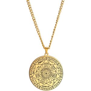 Trahoo-Vintage Tetragrammaton Pendentif Colliers Wahyeh Magique Pentagramme Béni De Salomon Amulette Collier En Acier Inoxydable Bijoux Viking Pour Femmes Et Hommes - Neuf