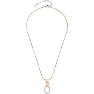 Collier Lena ¿ Chaîne D'ancre Ronde En Acier Inoxydable Bicolore ¿ Pendentif Serti De Pierres De Zircone ¿ 4 2-47 Cm De Longueur ¿ Bijou Cadeau Pour Femme ¿ 023402 - Neuf
