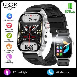 2025 Nouveaux Hommes Montre Intelligente Militaire Lampe De Poche 3Atm Sport De Plein Air Fitness Tracker Moniteur De Santé 2.01 Pouces Bt Appel Smartwatch Femmes.Silver Black. - Neuf