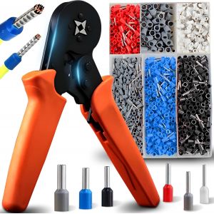 GKWL-Pince À Sertir Électrique Pour Connecteur Bêche,0.5-1.5Mm²/22-16 Awg,Preciva Pince À Sertir Les Cosses De Fils With 600Pcs De Connecteurs Mâles Femelles Pour Câbles En Laiton - Neuf