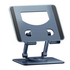Support De Tablette Pliable R&eacute;glable Pour Ipad,Support De T&eacute;l&eacute;phone En Aluminium,Rotation &Agrave; 360 &deg;,Compatible Avec Ipad Pro,Air,Mini.2028-Blue Grey. - Neuf