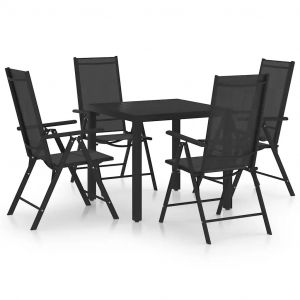 Prolenta Premium - Ensemble &Agrave; Manger De Jardin 5 Pcs Aluminium Noir - Neuf