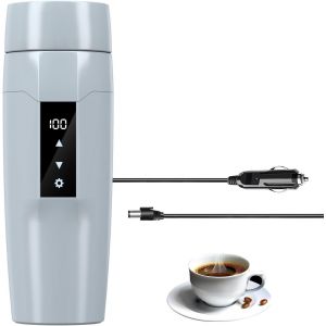 12v Voiture Chauffage &Eacute;lectrique Bouilloire Avec Contr&ocirc;le De La Temp&eacute;rature,40 100&iquest;R&eacute;glable,Mini Portable Tasse D'eau &Eacute;lectrique,Anti-Fuite,80wchauffage Rapide Isolation Tasse,Arr&ecirc;t Automatique,Gra - Neuf