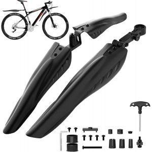 Jeu De Garde-Boue Pour V&eacute;lo, Garde-Boue Portable Et Ajustable Pour V&eacute;lo, Garde-Boue Avant Et Arri&egrave;re Pour Vtt, V&eacute;lo De Route, V&eacute;lo De Montagne, 24/26/27,5 Pouces - Neuf