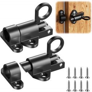 Mevronisshop-Lot De 2 Loquet Porte Boulons &Agrave; Ressort, Serrure Porte M&eacute;tal, Verrou De Porte Verrouillage Automatique, Loquets Et Verrous De Portes, Pour Portes D'armoire, Portails De Jardin, Cages Pou - Neuf
