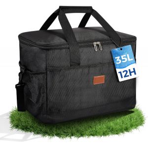 Ulteronixshop-Grand sac isotherme pliable 35 l avec sangles de transport, sac &agrave; d&eacute;jeuner, sac de camping, sac &agrave; provisions, bo&icirc;te isotherme pour l'ext&eacute;rieur, le bureau - Neuf