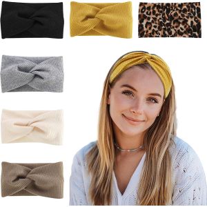 6 Pièces Bandeau Cheveux Femme, Antidérapant Bandeaux Mode, Bandeau Sport Femme, 10 Cm Large Cheveux, Respirant Elasticité Pour Course À Pied, Fitness, Yoga - Neuf